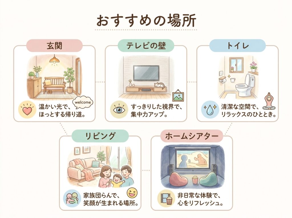 ウッドタイルを設置するおすすめの場所は次の5か所