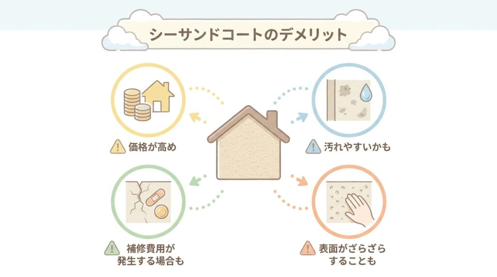 シーサンドコートの主なデメリットは次の4つ